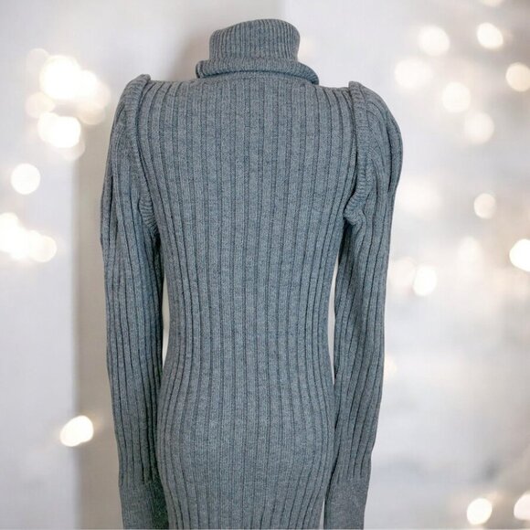 NWT Moon River Turtleneck Bolero Ribbed Sweater Dress - Picture 5 of 7